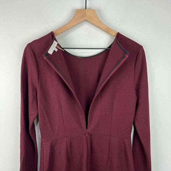 1. State Burgundy Long Sleeve Sheath Dress M - Picture 6 of 6